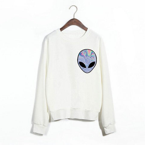 Sweat Alien Femme logo bleu