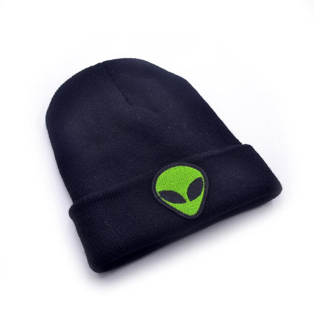 Bonnet Alien unisexe Noir et Vert