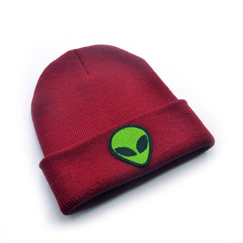 Bonnet Alien unisexe Bordeaux et Vert