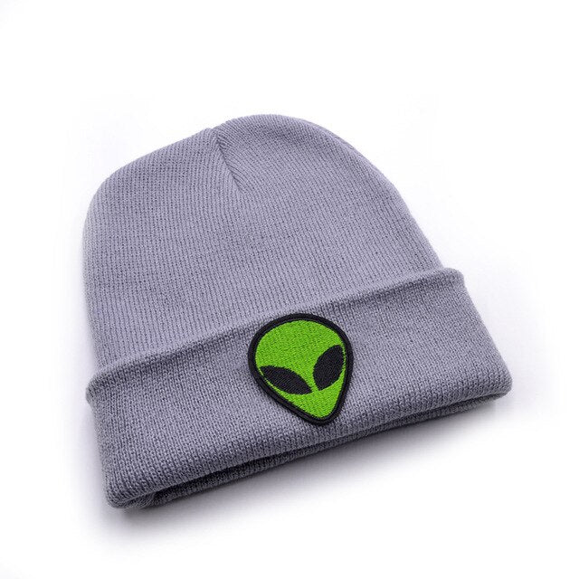 Bonnet Alien unisexe Gris et Vert