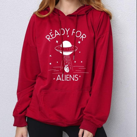 Sweat Alien à Capuche Femme Ready For Aliens