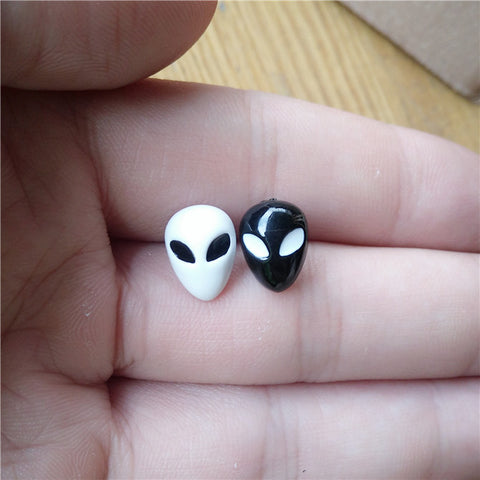 Boucles d'oreille Alien Noir et Blanc