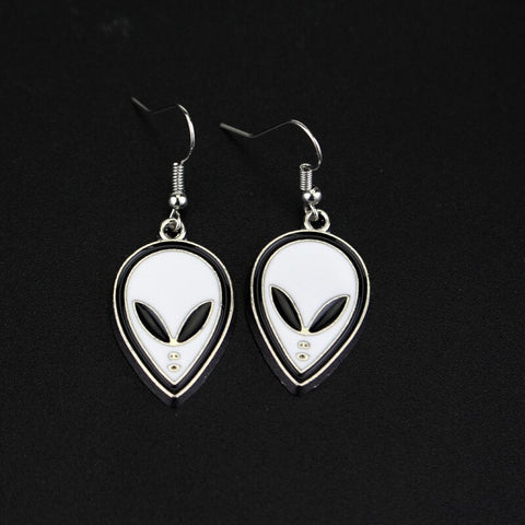 Boucle d'oreille Alien Logo Blanc