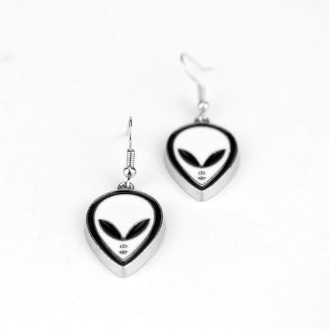 Boucle d'oreille Alien Logo Blanc