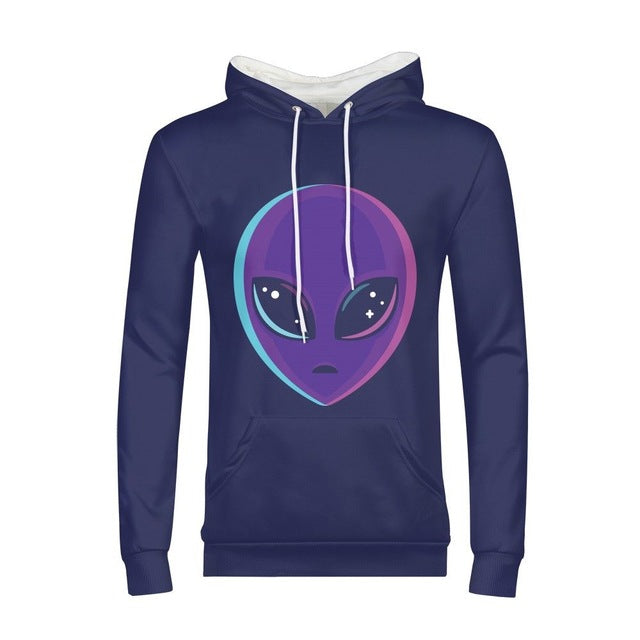 Sweat à capuche Alien Homme Grand logo violet