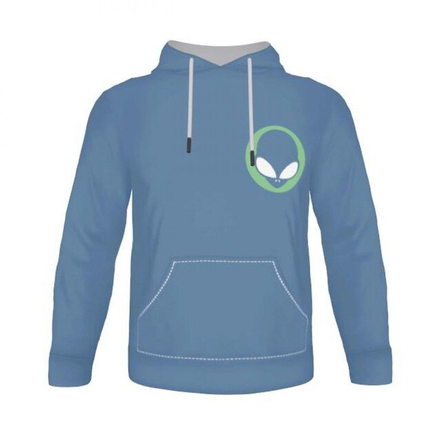 Sweat à capuche Alien Homme logo à gauche bleu