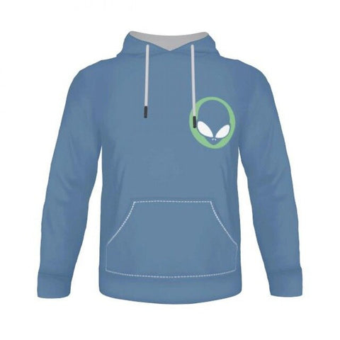 Sweat à capuche Alien Homme logo à gauche bleu