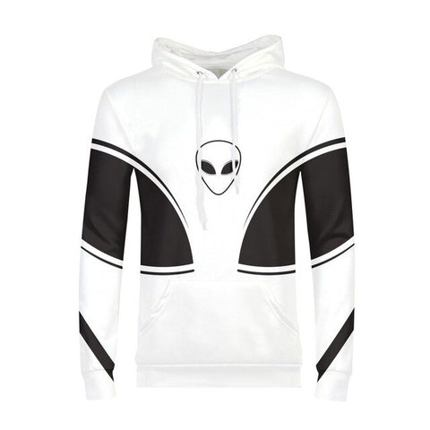 Sweat à capuche Alien Homme grand logo blanc