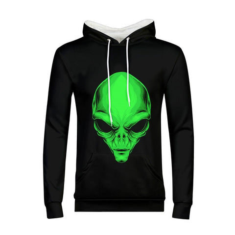 Sweat à capuche Alien Homme Grand logo vert