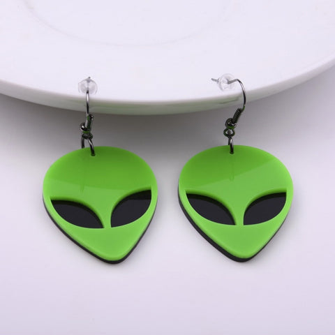 Boucle d'oreille Alien Logo Vert